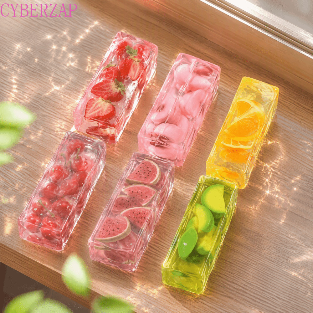 CYBERZAP Fruit Ice Cube Squishy Toy, Soft Slow Rising Fruit Squishy Toy, Ice Cube Toy, Soft Slow Reb