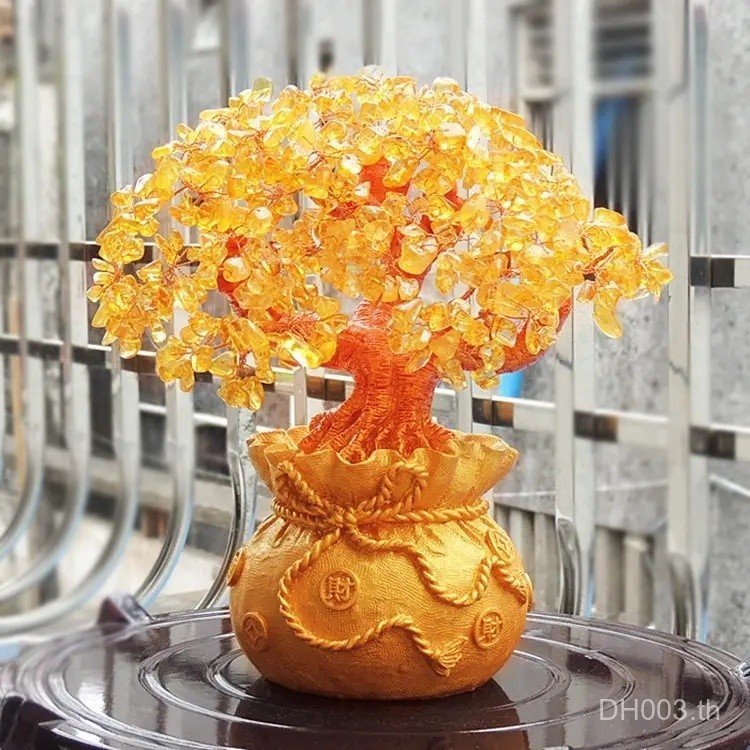 Fengshui Citrine Money Tree Jade/ Amethyst/ Citrine/ Rose Quartz Money Tree Fortune Tree ต้นไม้ความม