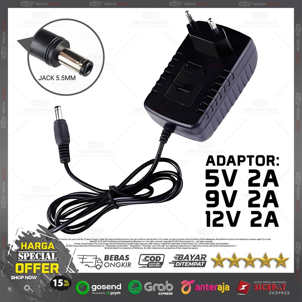 Universal Power Supply Adapter 5V 2A / 9V 2 Ampere / 12V 2 Ampere DC Charger LED CCTV Speaker !!