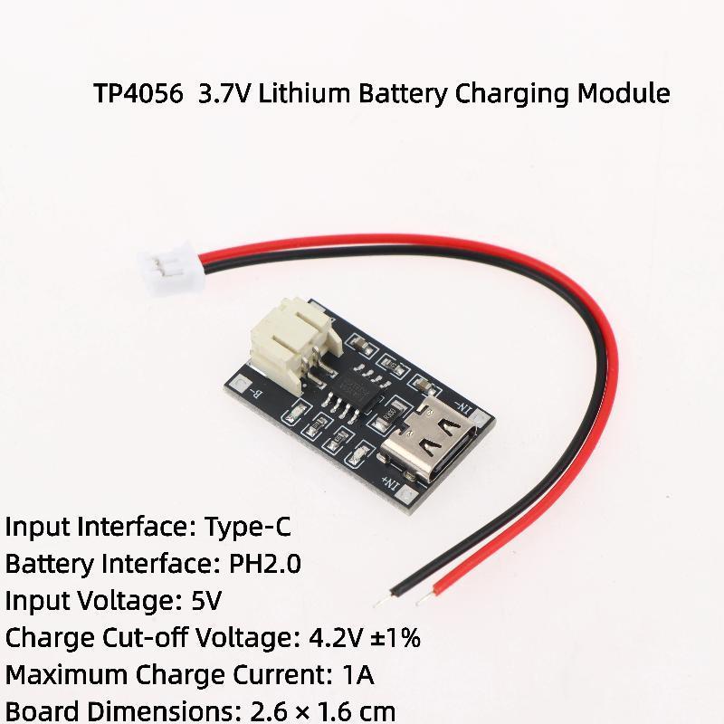 Newsmallbrains 3.7V TP4056 โมดูลชาร์จลิเธียม 1A พร้อม PH2 สําหรับการป้องกันกระแสเกินได้ NSB