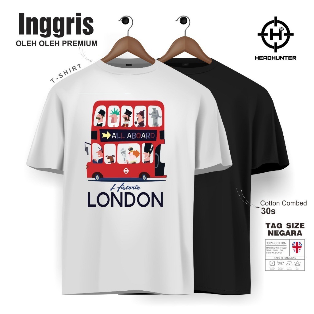 เสื้อยืด ENGLAND LONDON SOUVENIR พร้อมแท็กผ้าฝ้าย 30S SOUVENIR ของขวัญพรีเมี่ยม