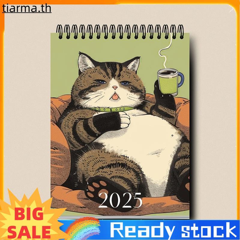 TIARMA 2025 ปฏิทินปฏิทินลูกแมวปฏิทิน Moon Phase Planner รายเดือน 2025 ปฏิทินแมวสําหรับบ้าน