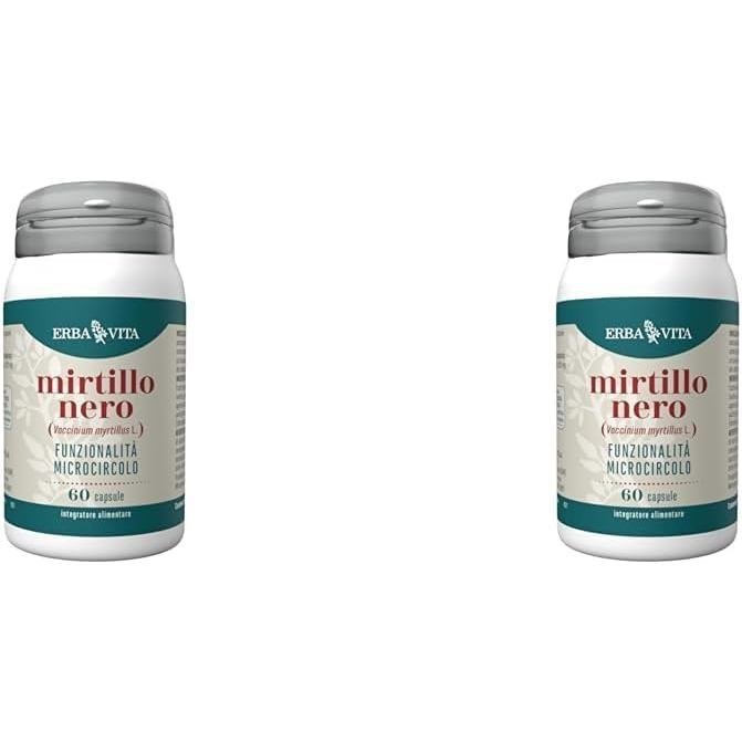 ERBA VITA Black Blueberry Diet อาหารเสริม-60 แคปซูล-แหล่ง Anthocyanin ธรรมชาติ (2 แพ็ค)