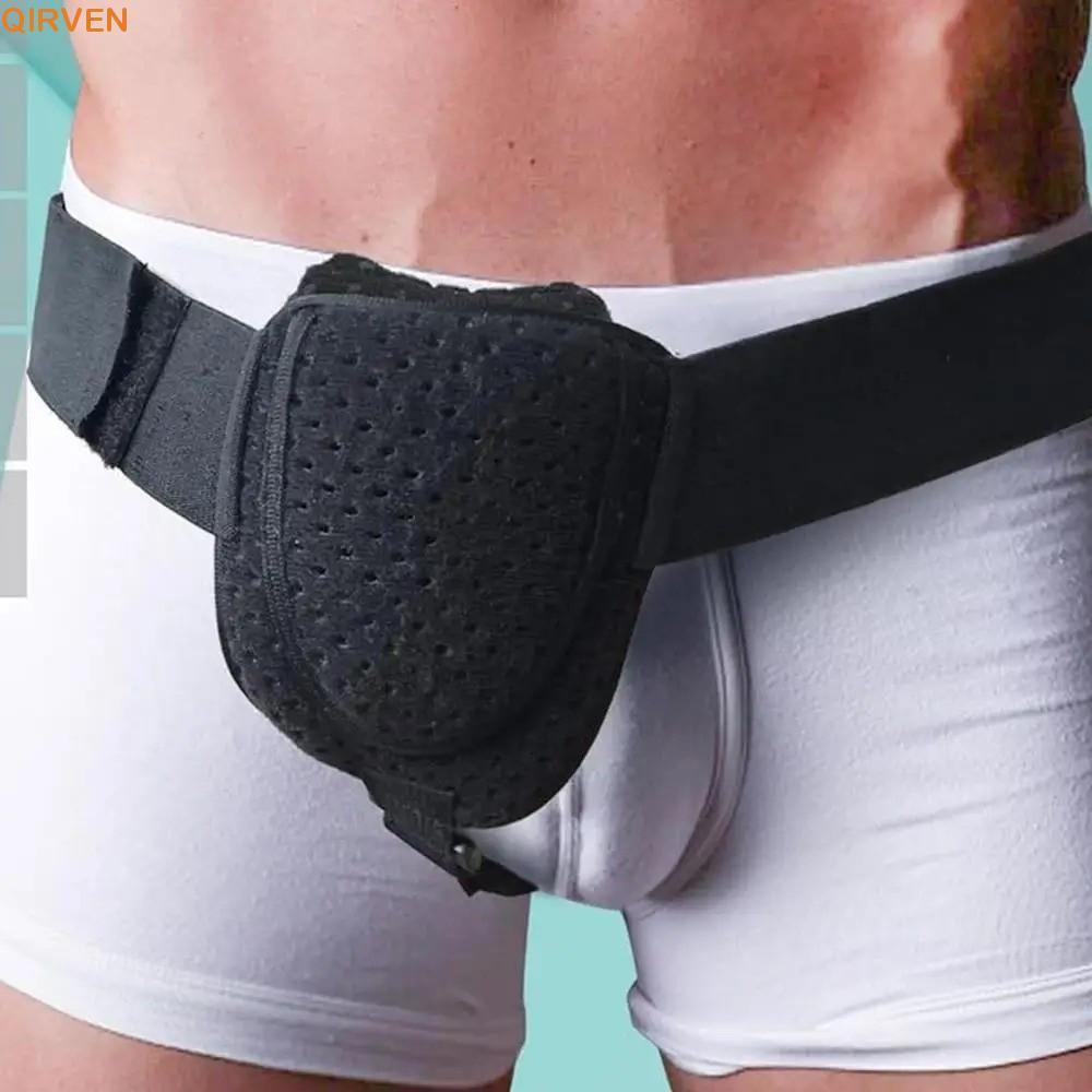 QIRVEN Groin Support Belt, Breathable Adjustable Hernia Truss Belt, Inguinal Support Strap Recovery 
