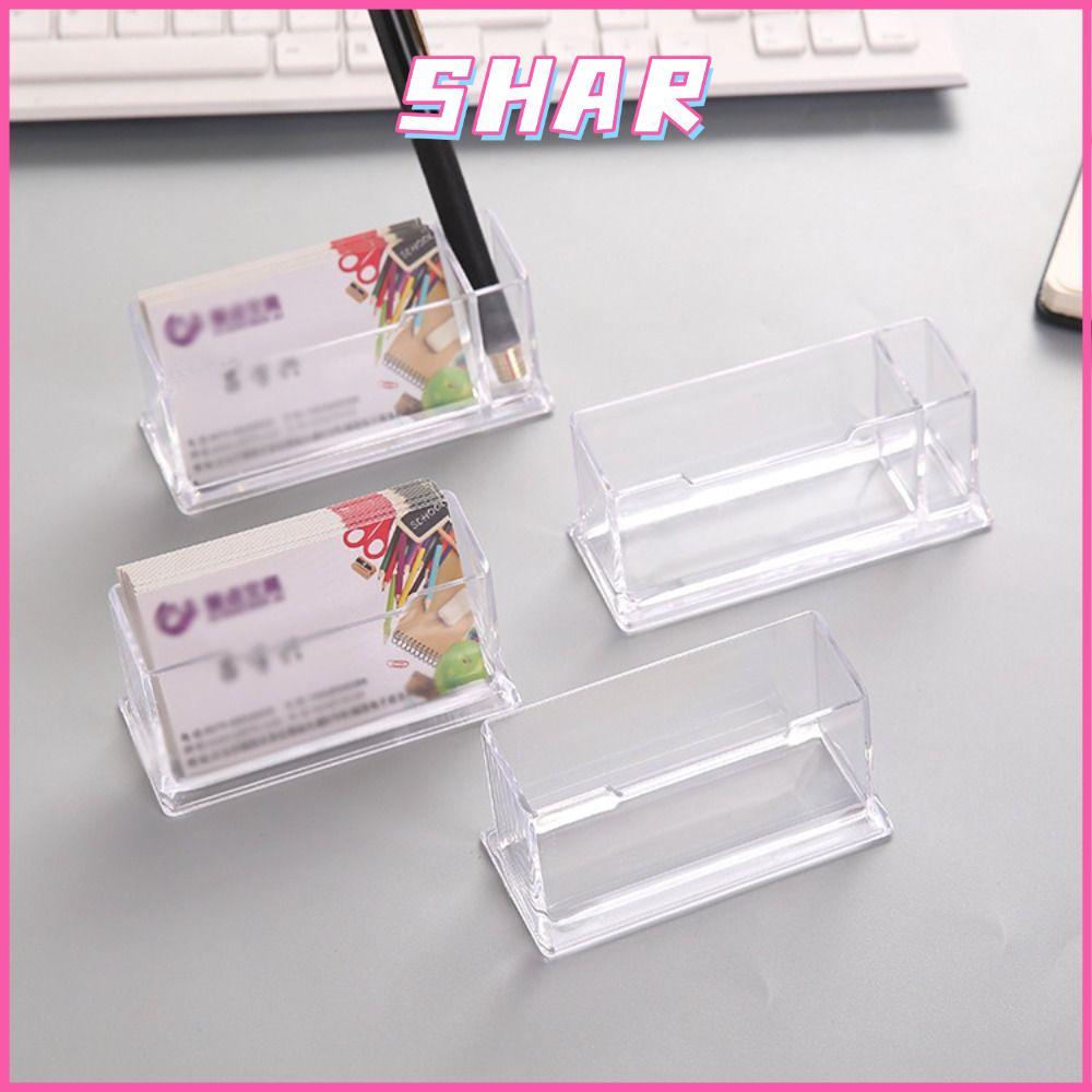 SHAR Business Card , Creative Transparent Desktop Shelf Box, Durable Acrylic Location Card Organizer