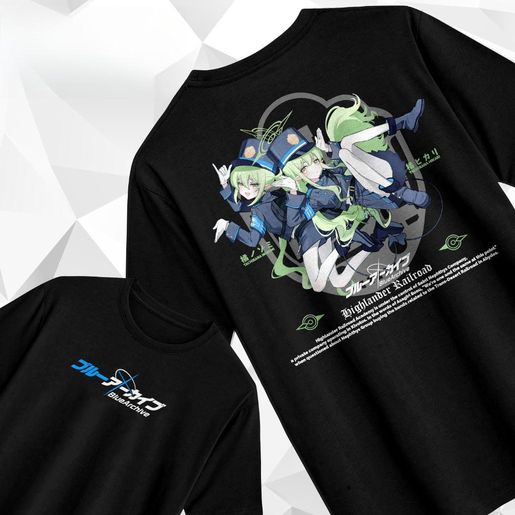 TACHIBANA HIKARI NOZOMI BLUE ARCHIVE DISTRO เสื้อยืด