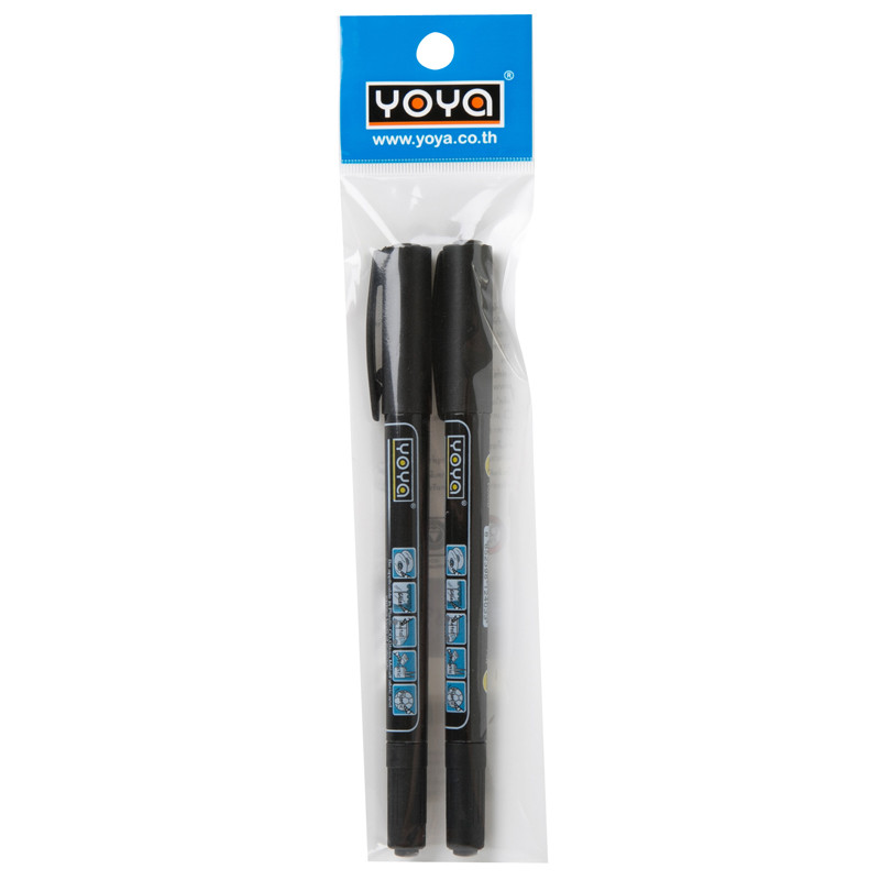 YOYA ปากกาเขียนแผ่นซีดี รุ่น 1101 สีดำ ขนาด 2 หัว (แพ็ค 2 ด้าม)