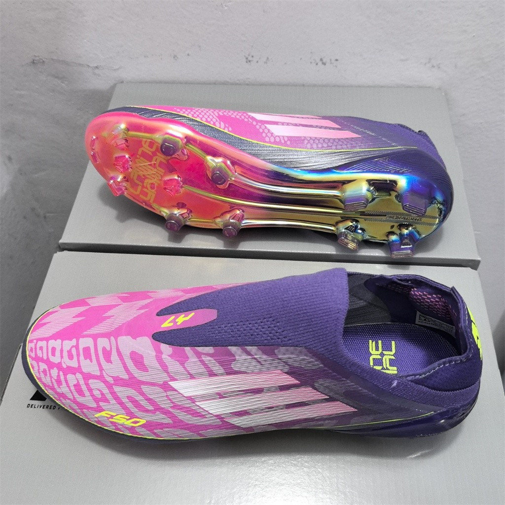 F50 Yamal FG รองเท้าฟุตบอลผู้ชายแบบผูกเชือกรองเท้าฟุตบอลกันลื่นและทนต่อการสึกหรอ F25143 3M8O MXAS