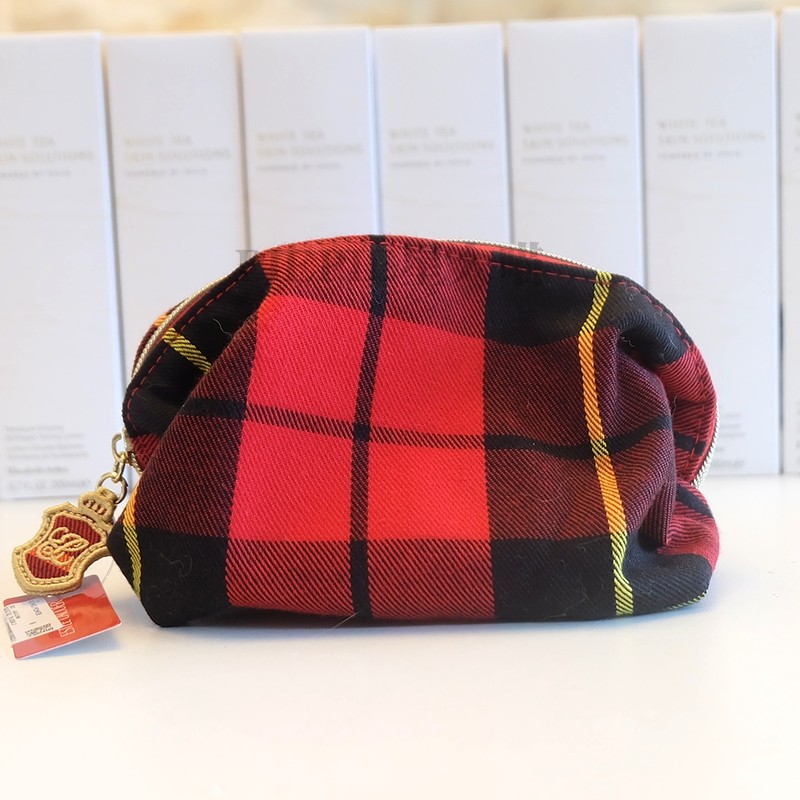 Estee Lauder กระเป๋าเครื่องสําอางหนังสีน้ําตาล Estee Lauder กระเป๋าเดินทาง กระเป๋าเครื่องสําอางหลายแ