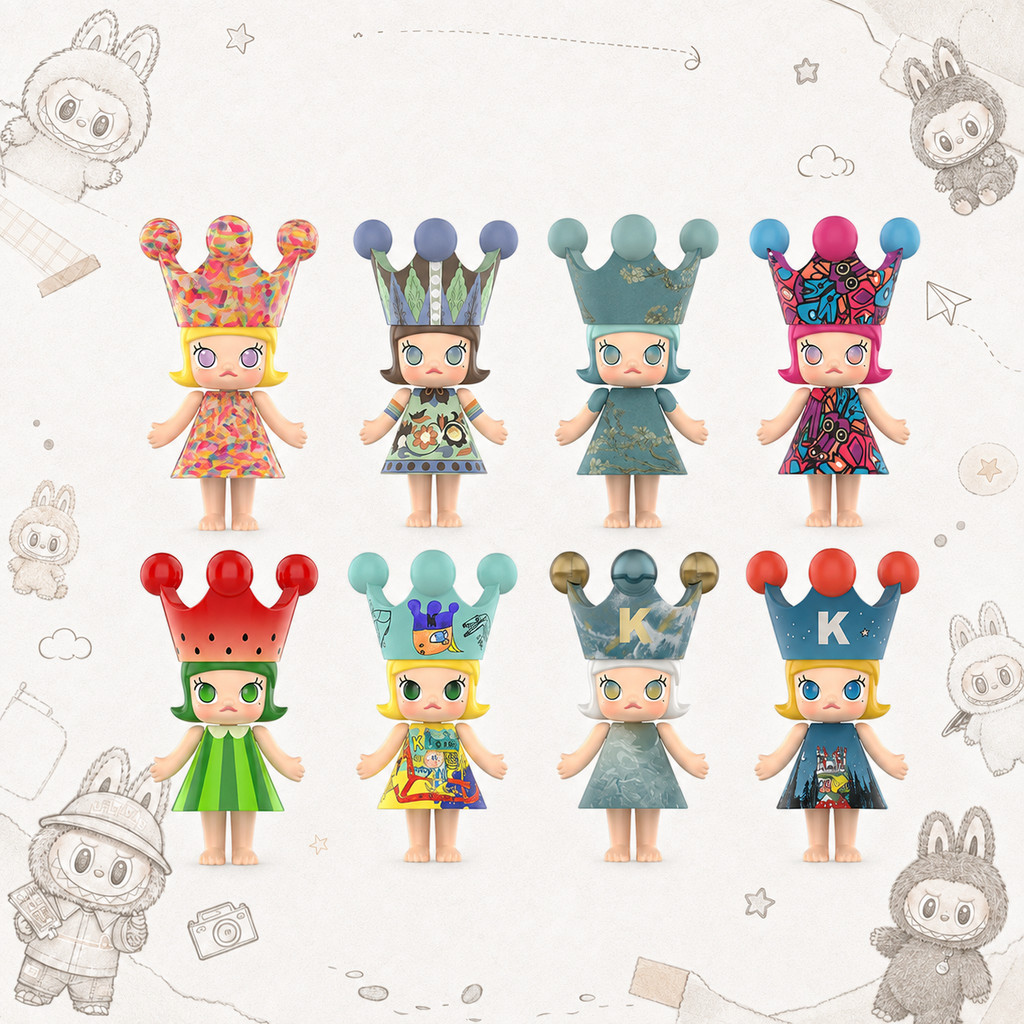 POPMART MEGA ROYAL MOLLY 100% Anniversary Series 1 Mystery Box Gift อินเทรนด์เล่นเครื่องประดับของแท้