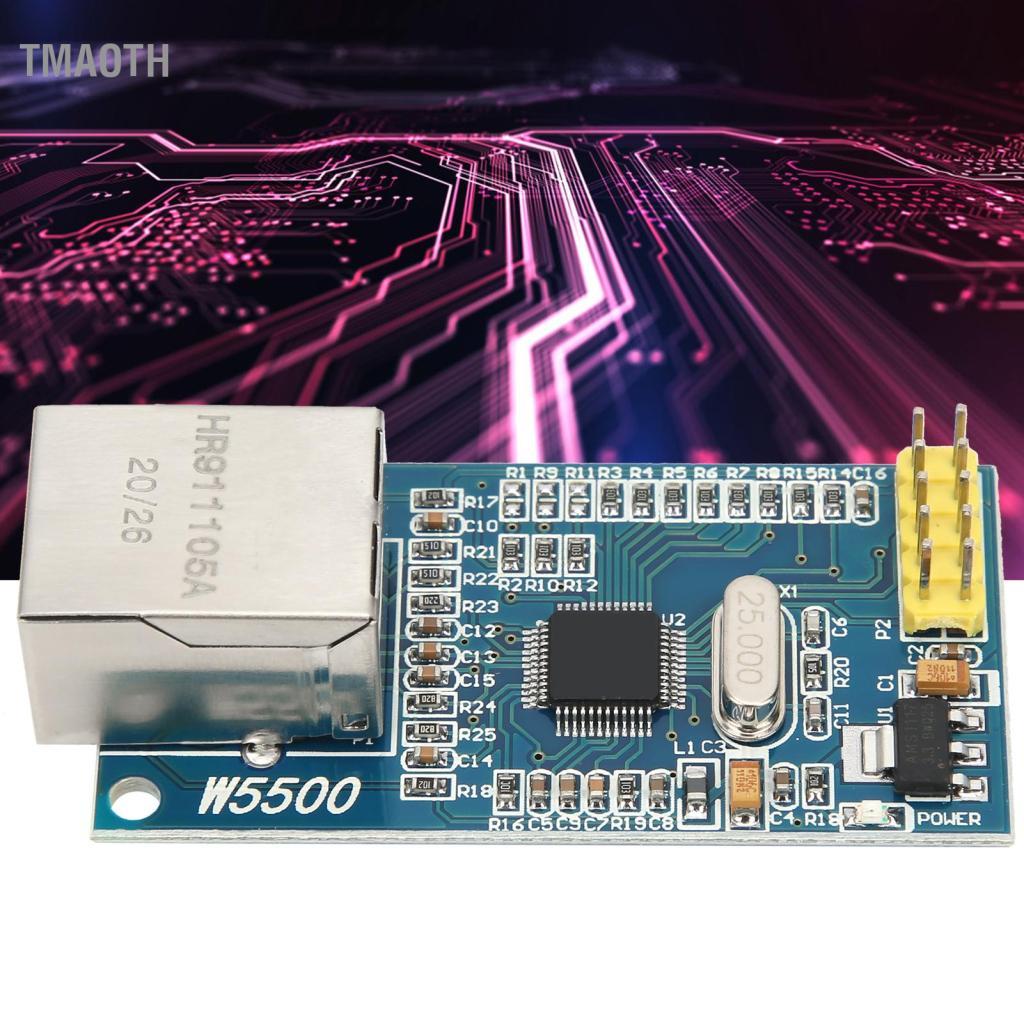 Tmaoth โมดูลเครือข่ายอีเทอร์เน็ต Domary W5500 หน่วย TCPIP ฮาร์ดแวร์ขนาดกะทัดรัดพร้อม 8