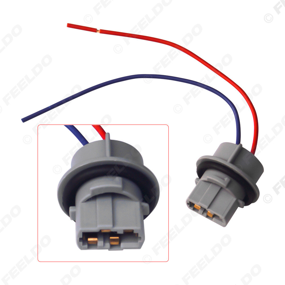 7440 W3X16D W21W T20 รถไฟ LED เลี้ยวสัญญาณปลั๊กอะแดปเตอร์ลวดเดี่ยวเบรคผู้ถือ BHHG