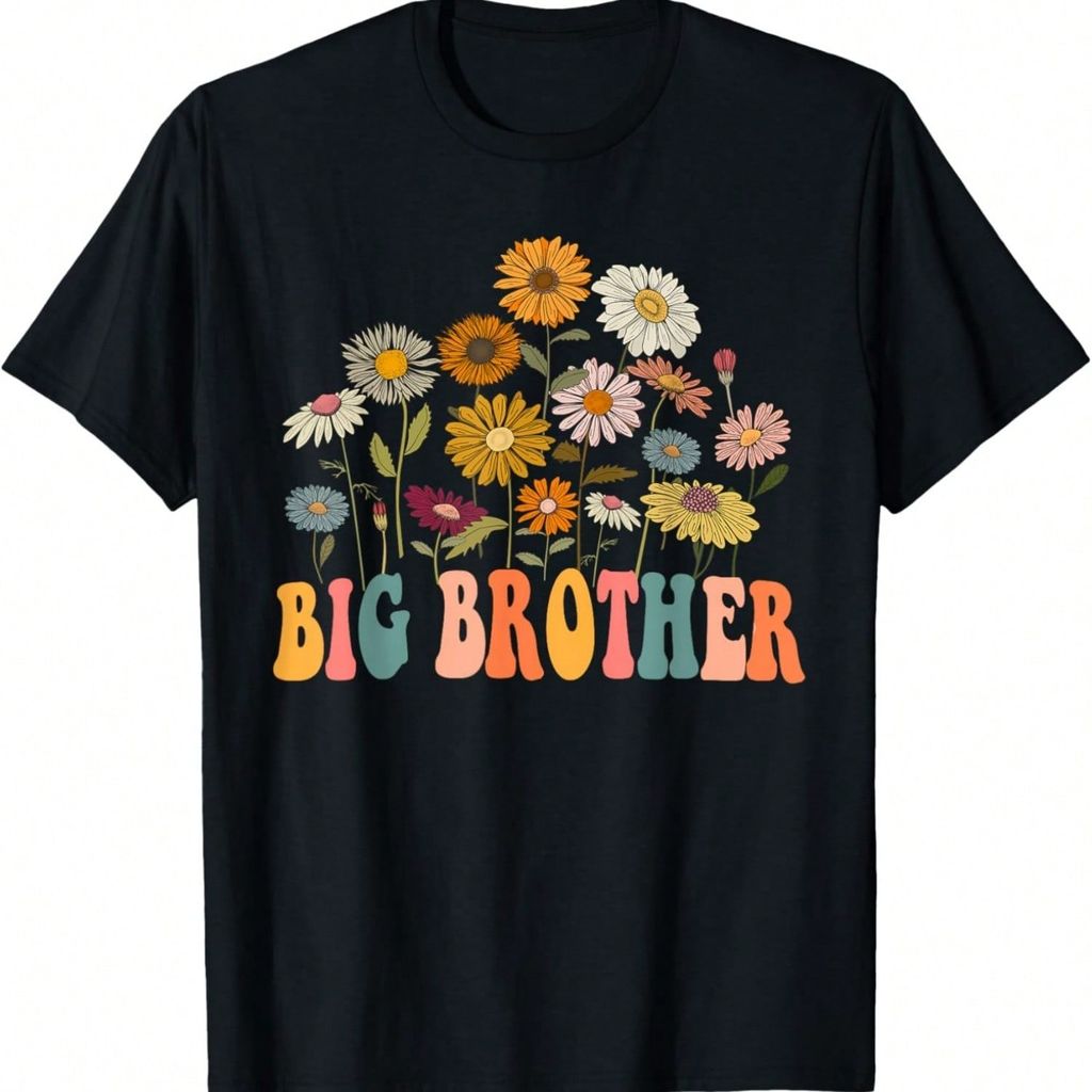 เสื้อยืด Big Brother Wildflower Birthday Matching Family Shower