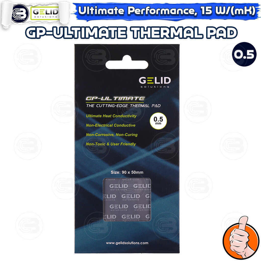 [CoolBlasterThai] GELID GP-ULTIMATE Thermal Pad 90x50x0.5 mm./15.0 W/mK (TP-GP04-A)