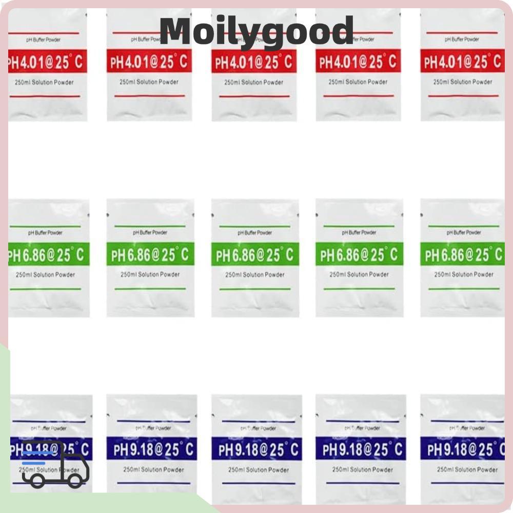 MOILYTH 15 ชิ้น PH Meter Calibration Solution Powder, PH 4.01 PH 6.86 PH Buffer Solution Powder, Poi