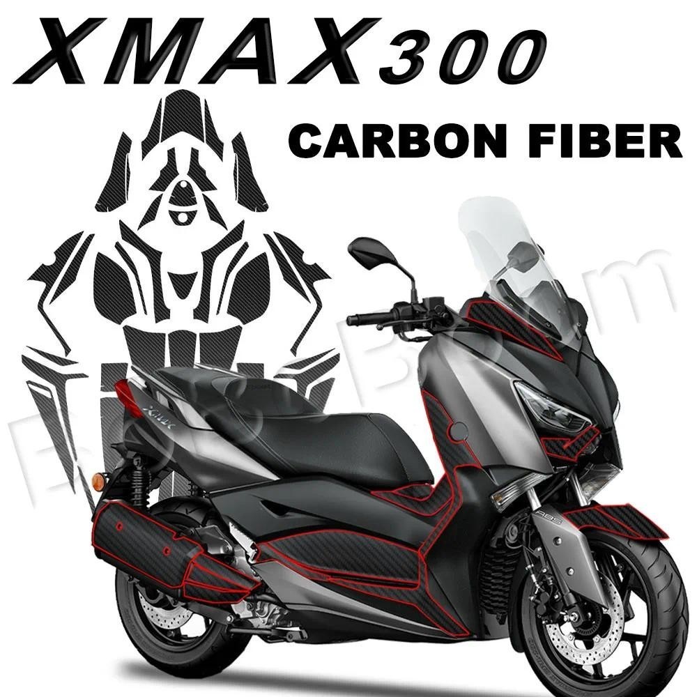 สําหรับ XMAX300 X-MAX300 xmax 300 คาร์บอนไฟเบอร์การใช้ถังสติกเกอร์ยาง Frosted Protector Decal อุปกรณ