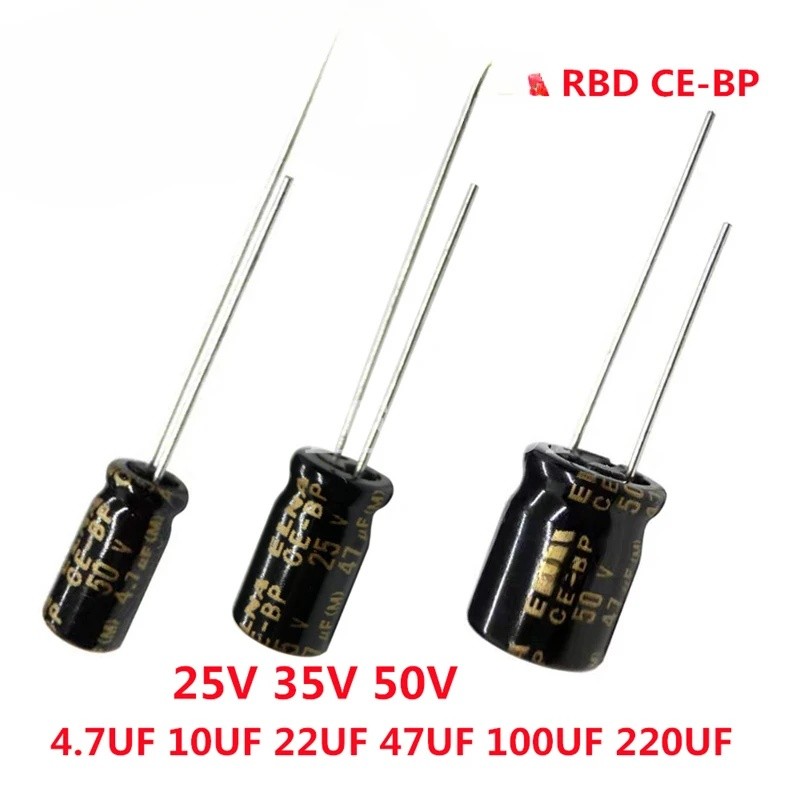 10 ชิ้น/ล็อต EL NA RBD CE-BP Series 4.7UF 10UF 22UF 33UF 47UF 100UF 25V 35V 50V Non Polar Non Bipola