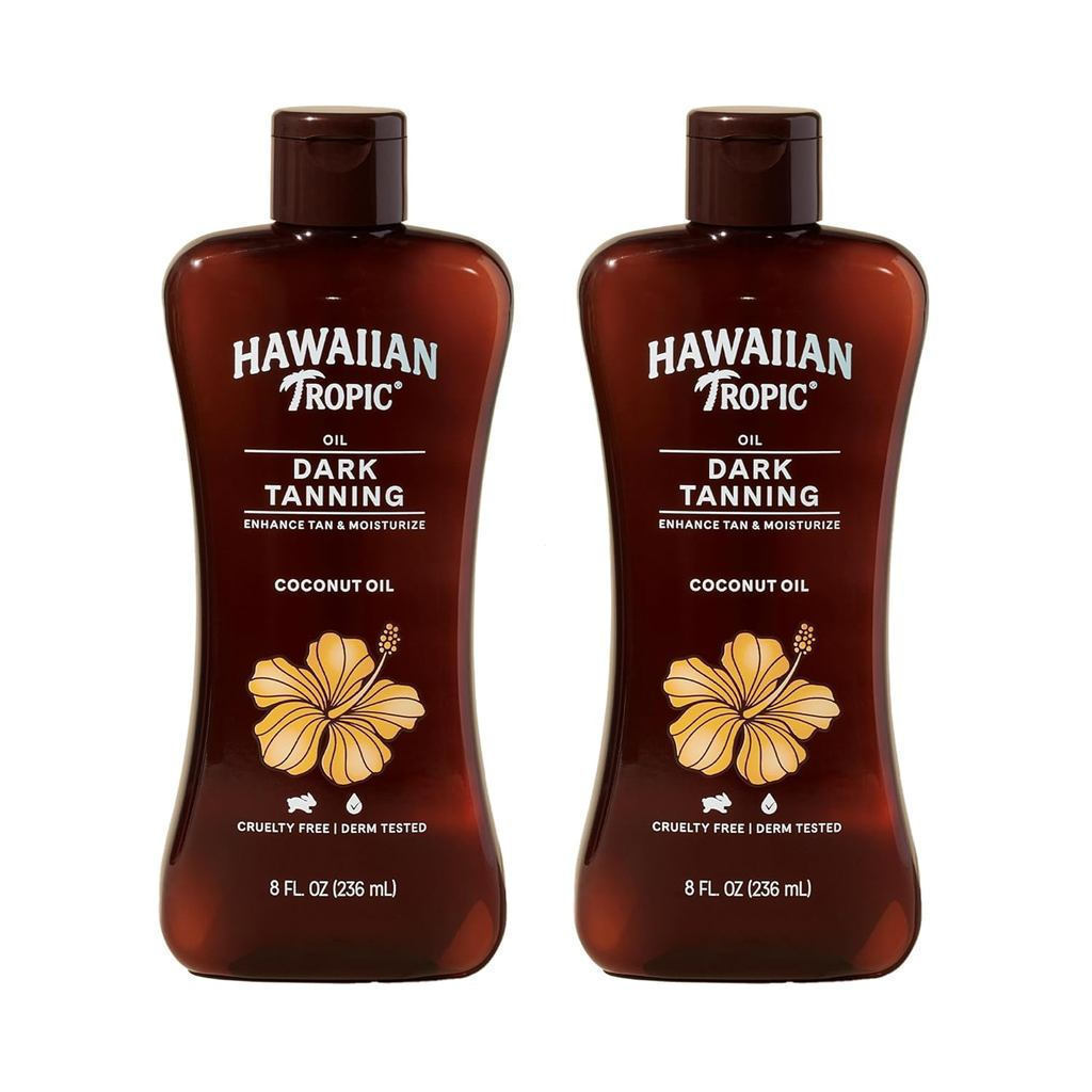 Hawaii Tropical Dark Tanning Oil,8Ounce | น้ํามันบํารุงผิวกายให้ความชุ่มชื้นที่มีเนยโกโก้, Tanning E