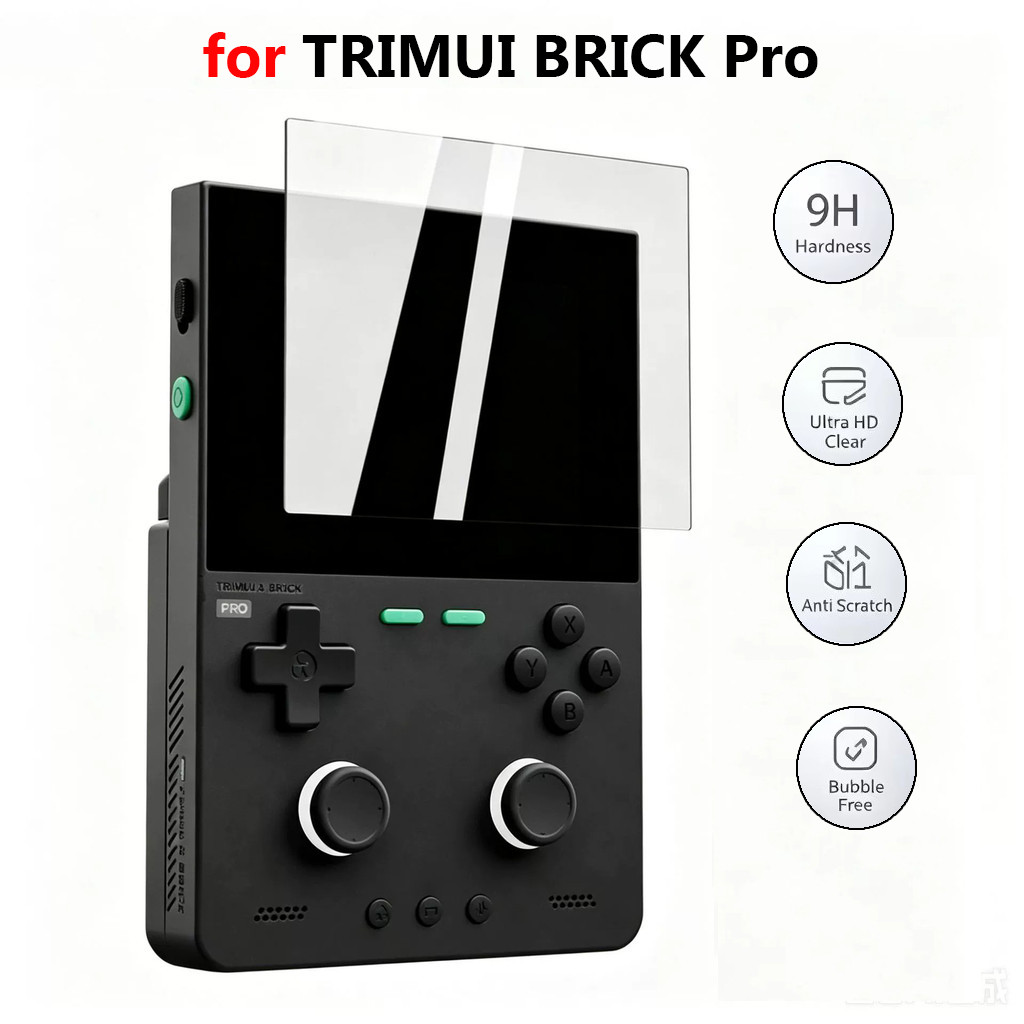 9H กระจกนิรภัยสําหรับ Trimui Brick Pro ป้องกันหน้าจอ, HD Anti-Scratch ฟิล์มป้องกันสําหรับ Trimui Bri