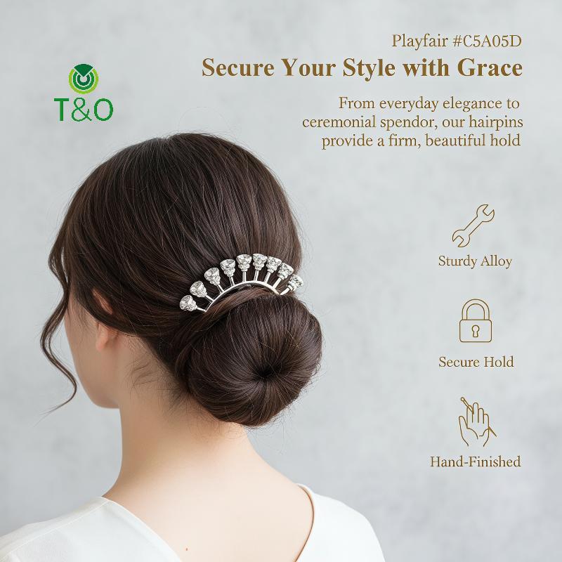T&O Alloy Arch Hair Pin nks หลายลูกปัด Mounts 3 สีตัวเลือก DIY Hanfu ผมหัตถกรรมทําอุปกรณ์จํานวนมาก