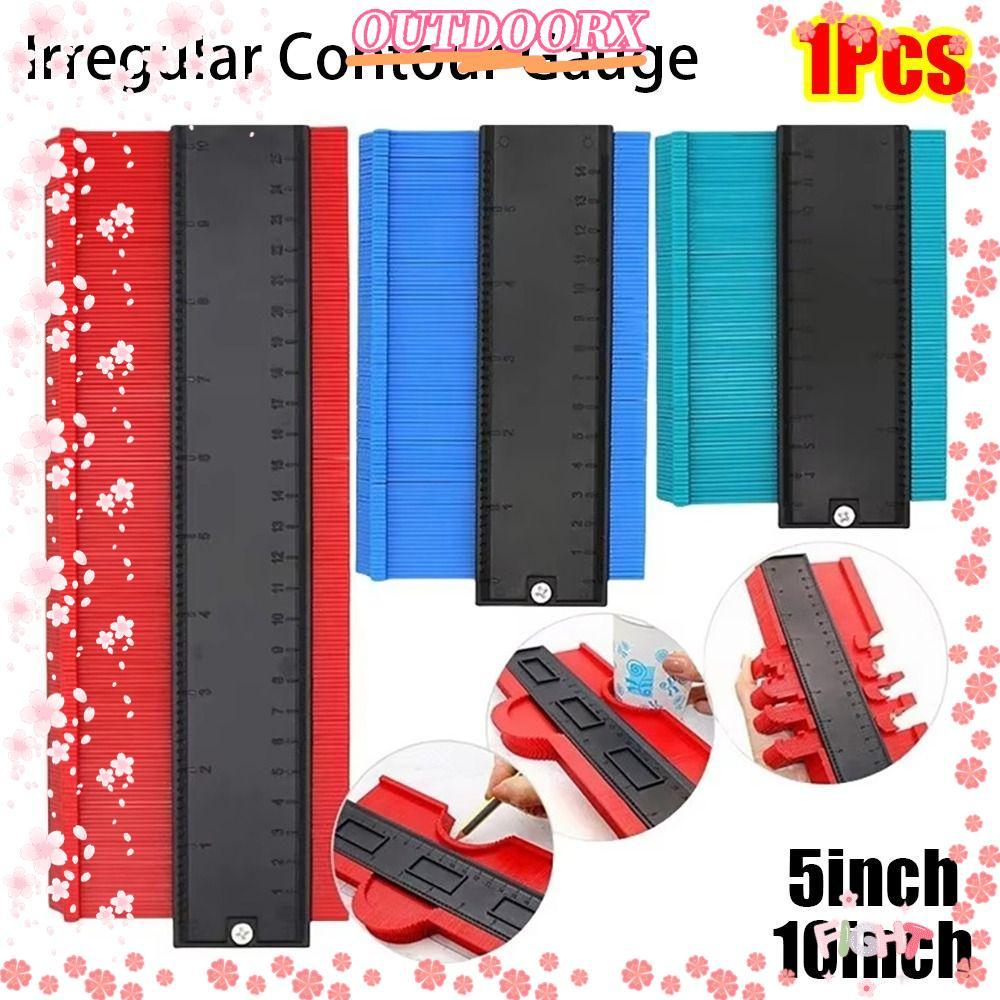 OUTDOORX0 1 ชิ้นไม่สม่ําเสมอ Contour Gauge,งานไม้เครื่องมือวัดแม่แบบก่อสร้างโปรไฟล์ไม้บรรทัด, 5 นิ้ว 10 นิ้วไม้บรรทัดตัดเซรามิค Tiling ใช้ Contour Duplicator