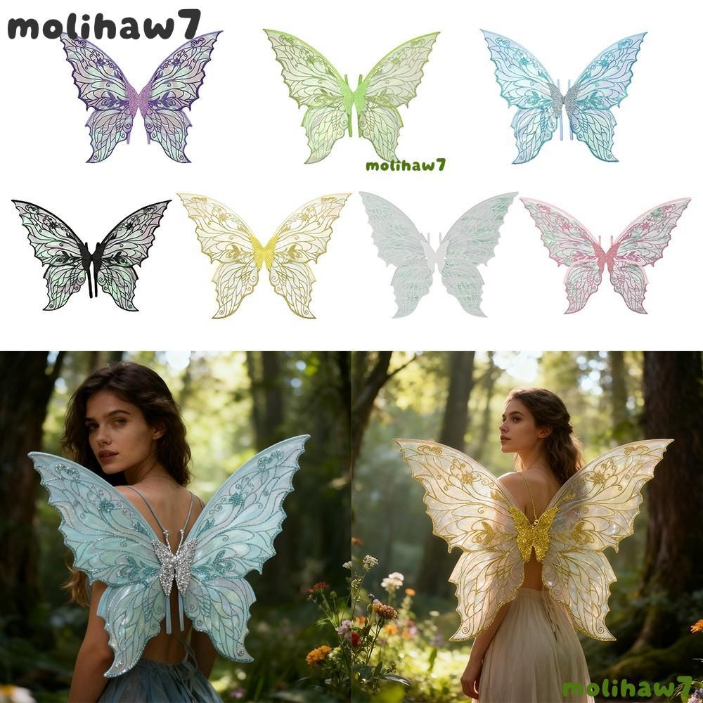 MOLIH Angel Wings, Princess Angel Wing Sparkling Fairy Wings, Dress UP Organza Butterfly Wings Party
