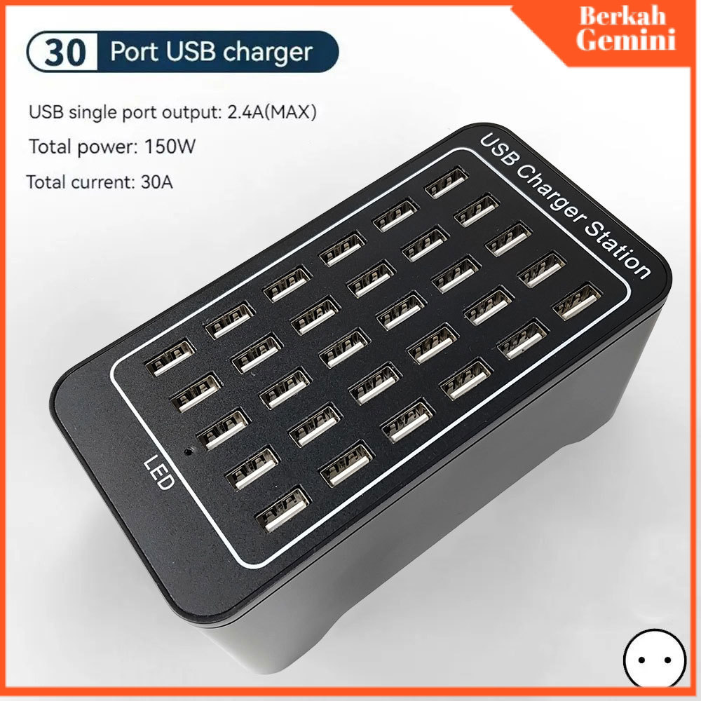 Kisamaa Desktop Charger USB Type A Charger Hub 30 Port 150W - YFY-A75 - 7CUA2DBK