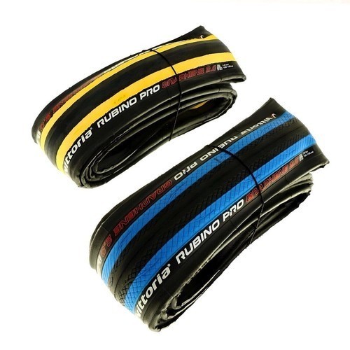 Victoria Vittoria Rubino Pro G2.0 Graphene 700 x 25c Road Bike ยางนอกจักรยานยางสีเหลืองสีฟ้า