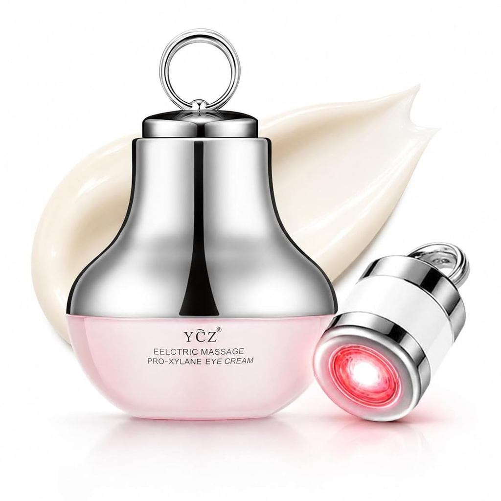 Ycz Red-Glow ครีมบํารุงรอบดวงตานวดไฟฟ้าสําหรับความหมองคล้ําซีดจาง, 1.76 Fl Oz AHZ0