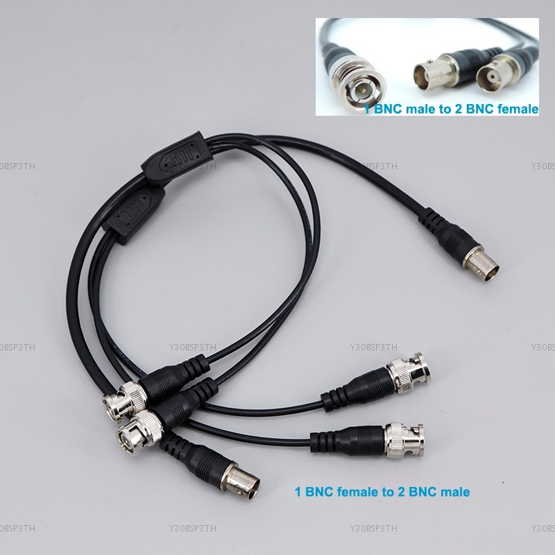 40 ซม.1 BNC ชาย 2 ทาง BNC หญิง 1 หญิง 2 ชาย splitter สาขาสาย Q9 สายไฟสําหรับสายไฟกล้องวงจรปิดกล้อง 30TH3