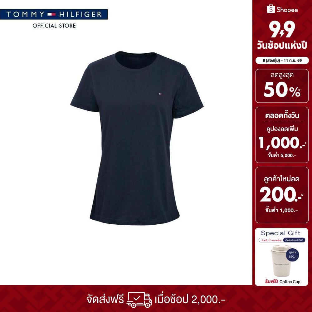 [ลดเพิ่ม 15% โค้ด 15ST19999] Tommy Hilfiger เสื้อยืด ผู้หญิง รุ่น XW0XW02258 BEH - สีดำ