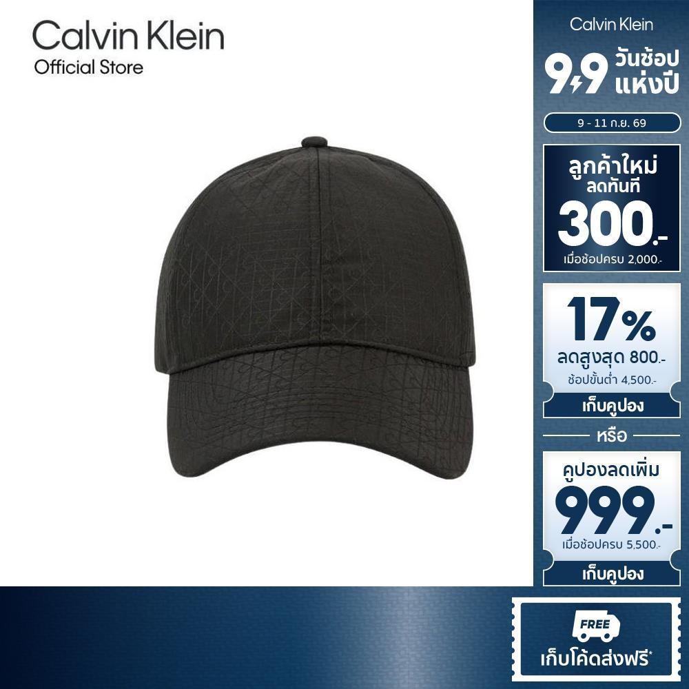 CALVIN KLEIN หมวกแก๊ป Ripstop Allover Monogram Logo Baseball Cap รุ่น 4D5067G UB1-สีดำ