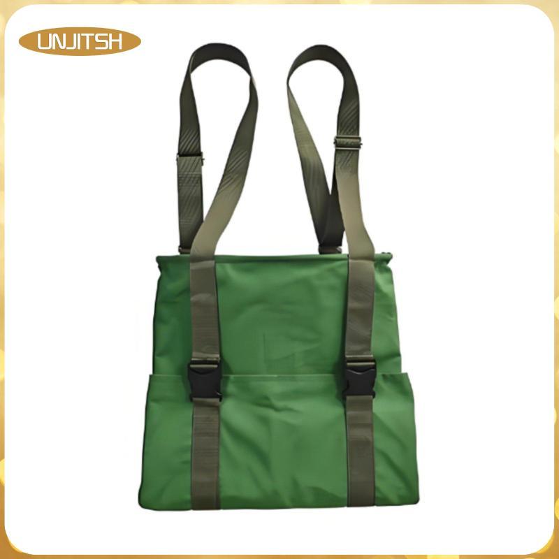 [unjitsh] Canvas Orchard Picking Bag Portable Orchard Gathering Bag Cross Back Harness