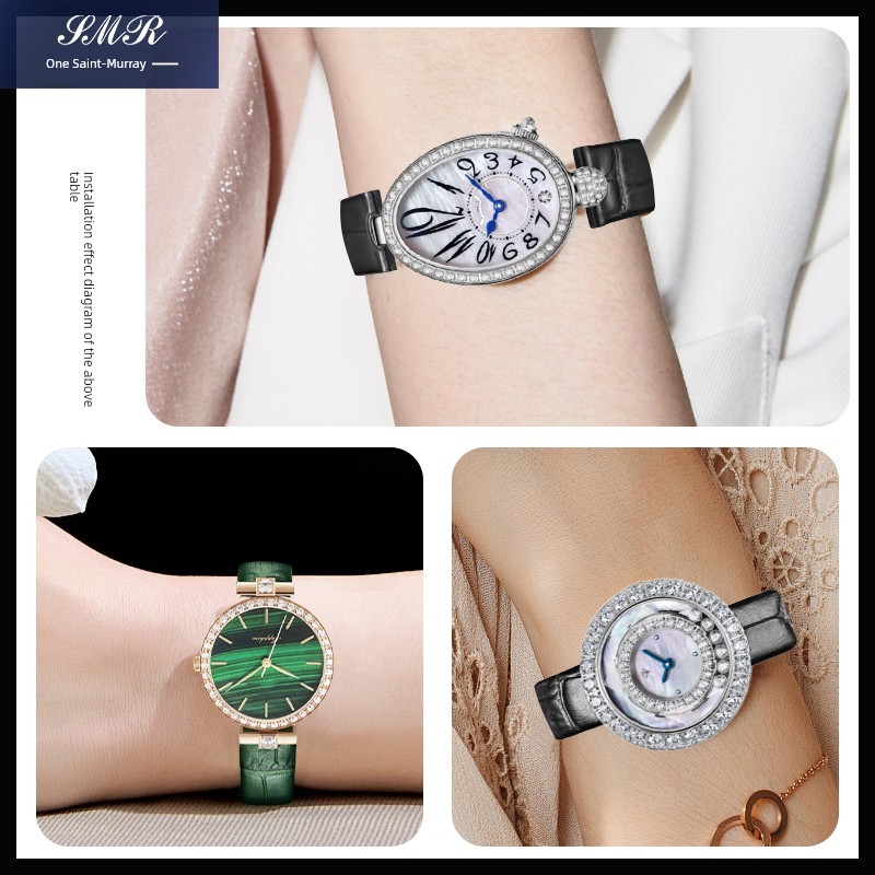 นาฬิกา ผู้ชาย seiko ของแทั นาฬิกาผู้หญิง สายนาฬิกาข้อมือแบบเว้าหนังแท้เหมาะสำหรับสายนาฬิกาผู้หญิง Ge
