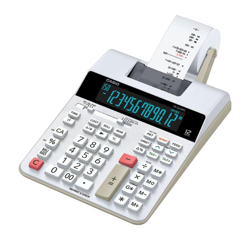 CASIO เครื่องคิดเลขแบบพิมพ์กระดาษ รุ่น FR-2650RC สีขาว