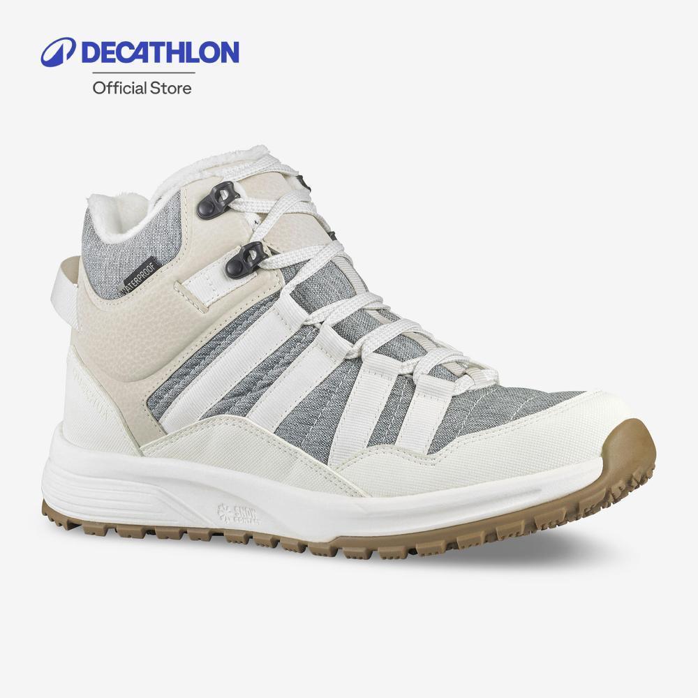 Decathlon Women'S Warm And Waterproof Hiking Boots รองเท้าเดินป่าผู้หญิงกันหนาว/กันน้ำ ข้อกลางรุ่น Nh500 - White