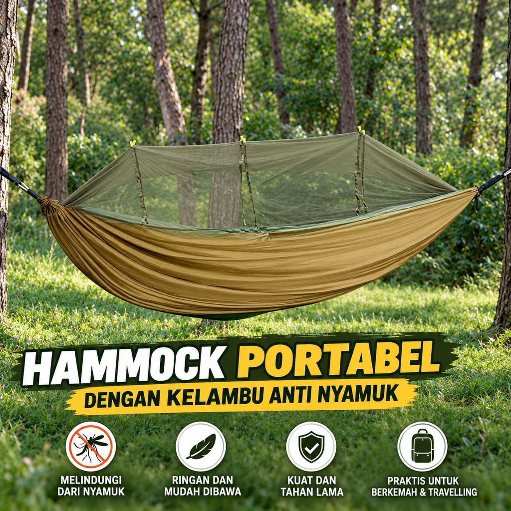 NATURY เปลญวน มุ้งกันยุงแบบแขวน Swing Camping Outdoor 2.9x1.4M - J510