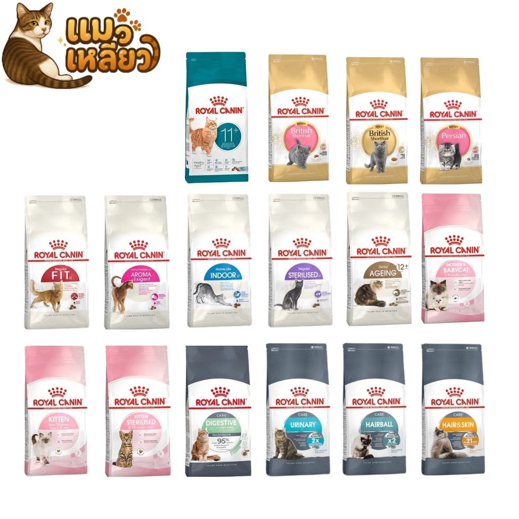 Royal Canin โรยัล คานิน อาหารเม็ดแมว สำหรับลูกแมวและแมวโต รวมหลายสูตร เม็ดเล็ก ทานง่าย ขนาด 400 กรัม