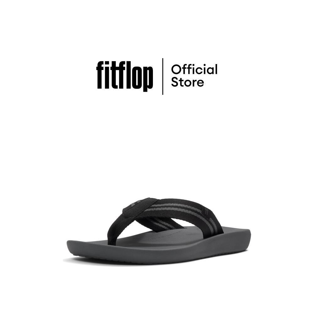 FITFLOP IQUSHION TWO-STRIPE WEB FF รองเท้าแตะผู้ชาย รุ่น A6S-D89 สี BLACK รูปที่ 1