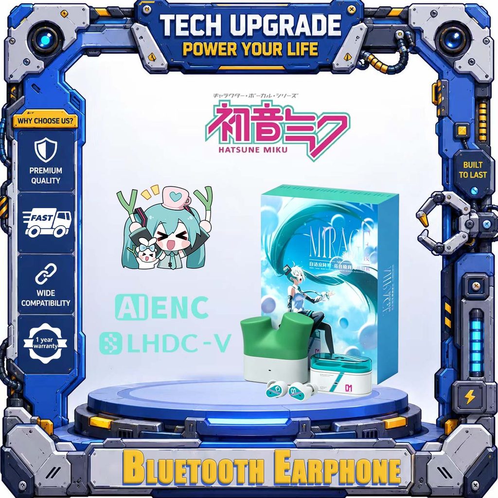 Hatsune Miku x Moondrop MIRAGE TWS หูฟัง ANC Active Noise Cancelling หูฟังบลูทูธ LHDC Gaming Low Latency หูฟังของขวัญกล่อง