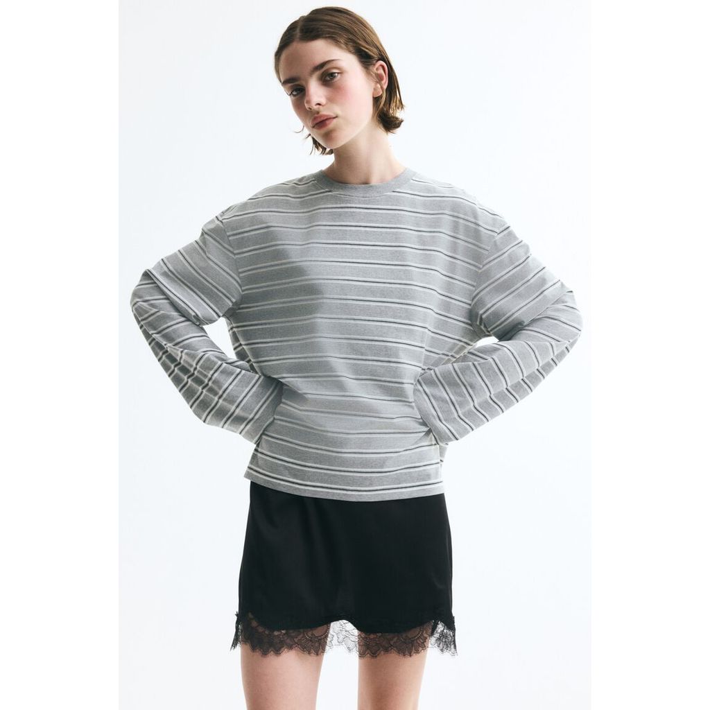 H&M بلوزة نسائية قطن بأكمام طويلة — صورة 3