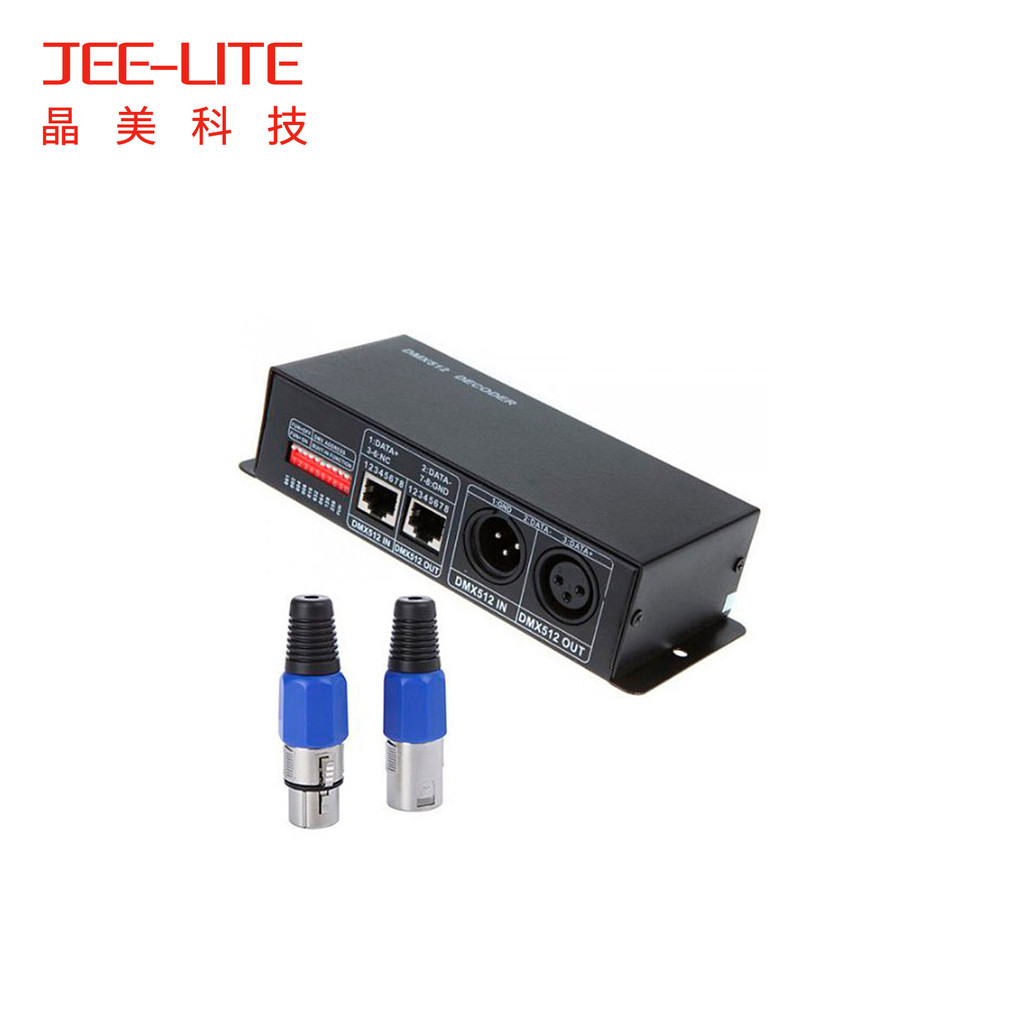 4 Channel DMX512 ถอดรหัส DMX512 Controller RGBW Stage Light วิศวกรรม DMX Splitter การควบคุมอัจฉริยะ