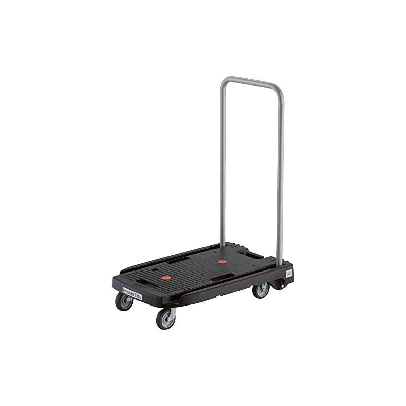 TRUSCO Plastic Cart Komawari-kun Low Noise G Wheels 600×390 Black MP-6039N2-BK Foldable Lightweight 