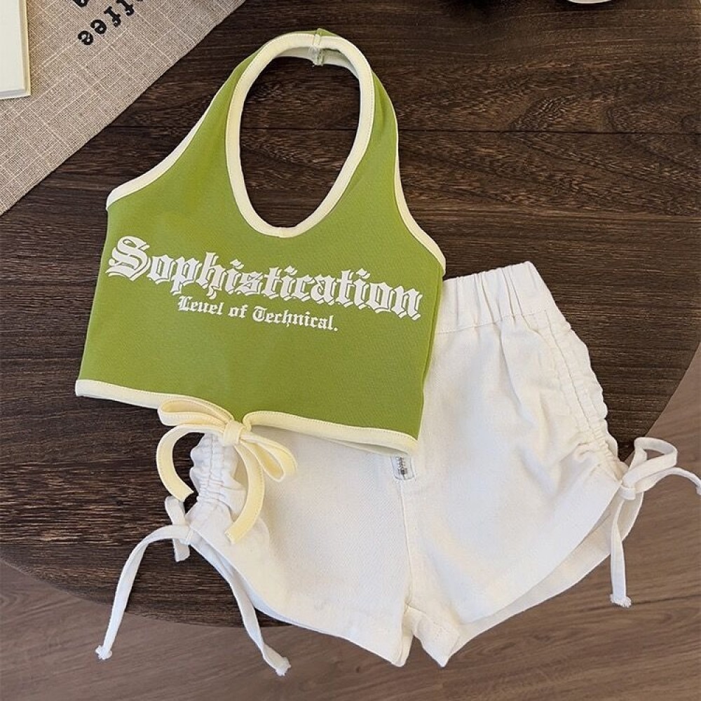 เสื้อกล้าม สายคล้องคอ แฟชั่นฤดูร้อน สไตล์ตะวันตก สําหรับเด็กผู้หญิง ✨Lzboi-19.th✨