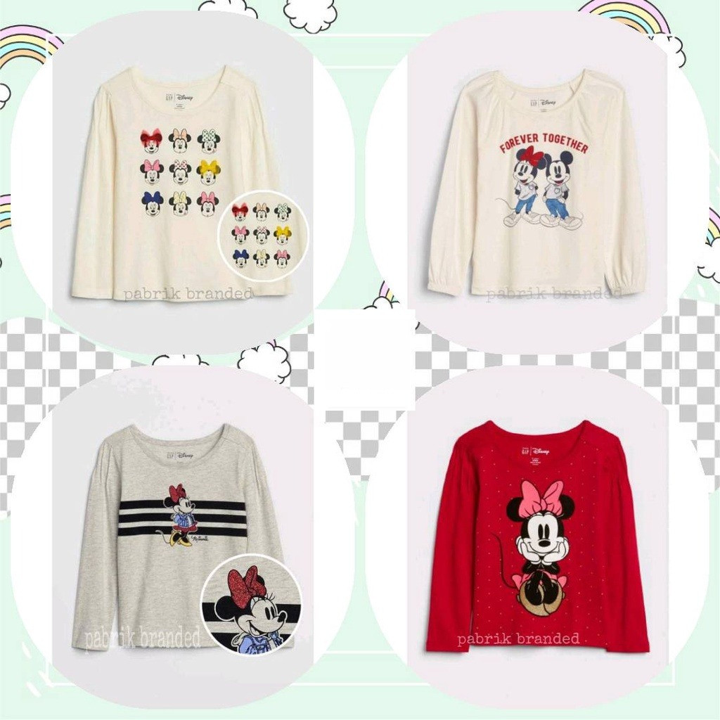 Pabrik branded Baby GP Dsny kids tee 12 18 24 month bulan 2 years tahun pita printed mickey minnie g