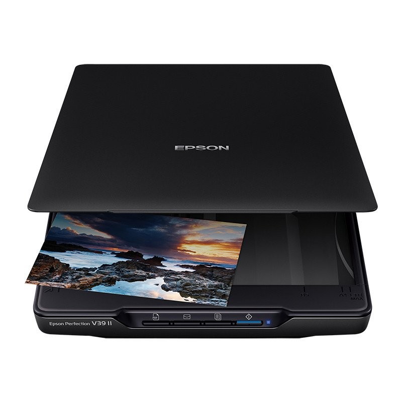 EPSON (EPSON) V39II เครื่องสแกนภาพและไฟล์ประสิทธิภาพสูง แหล่งจ่ายไฟ USB สามารถสแกนขาตั้งได้
