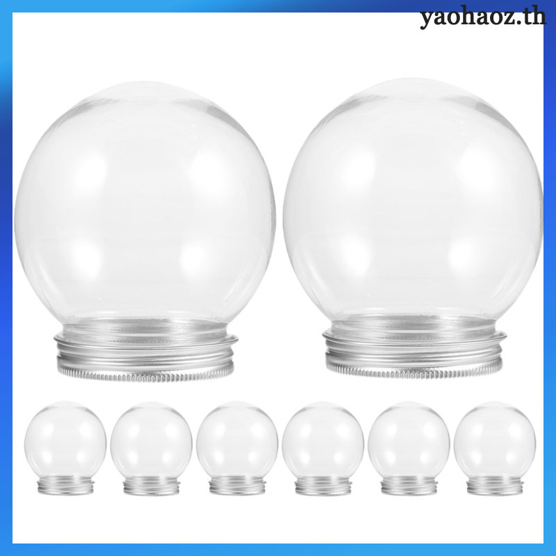 Globes 8pcs Diy Snow Globes Round Plastic Balls Christmas Snow Dec