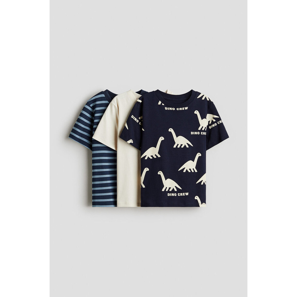 H&M(เอชแอนด์เอ็ม) ชุดเสื้อยืดคอตตอน 3 ตัว Boys 3-pack cotton T-shirts 1285434_5
