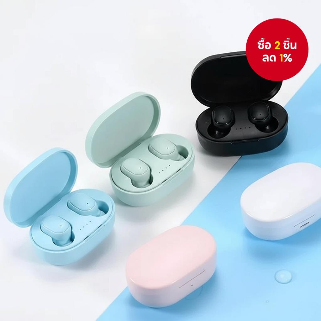 หูฟังบลูทูธขนาดเล็ก TWS A6S หูฟังไร้สายพร้อมไมโครโฟนสําหรับเล่นกีฬาและเล่นเกม