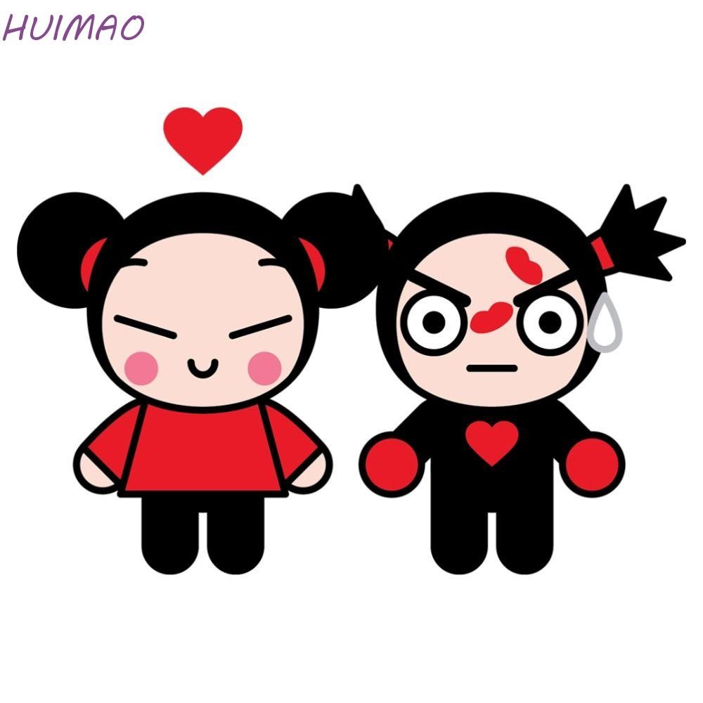 HUIMAO สไตล์จีนของเล่นตุ๊กตา, Pucca & Garu รุ่น Q อะนิเมะตุ๊กตาตุ๊กตา, ตกแต่งห้องหางม้าคู่ Bun 25 ซม